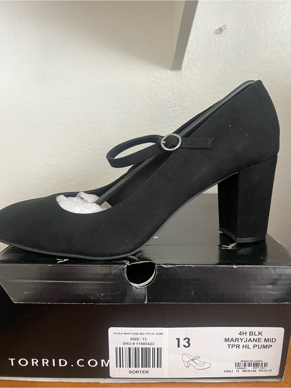 torrid Black Mary Jane Block Heel Pump NWT